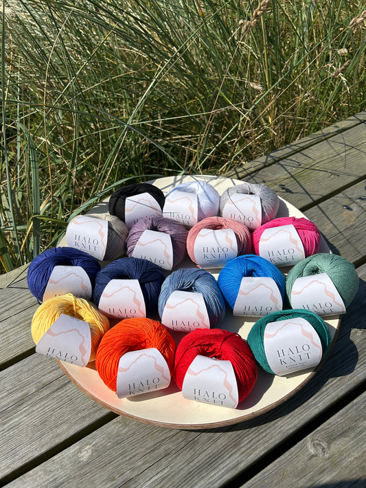 50% Bomuld og 50% soja garn - lake blue