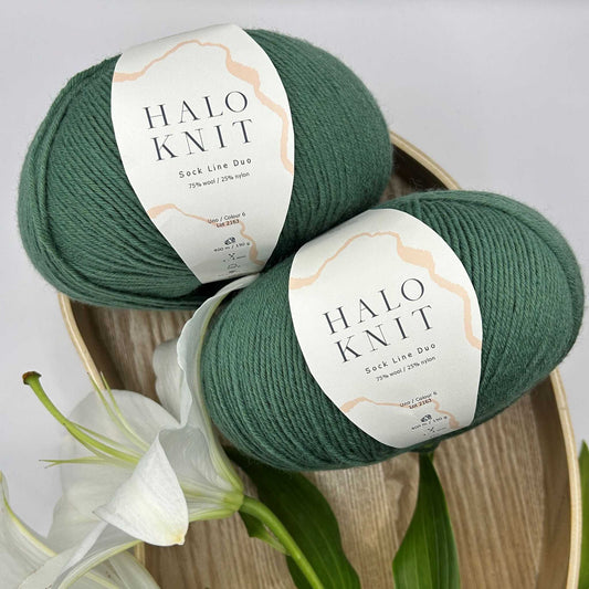 Halo Knit duo strømpegarn grøn