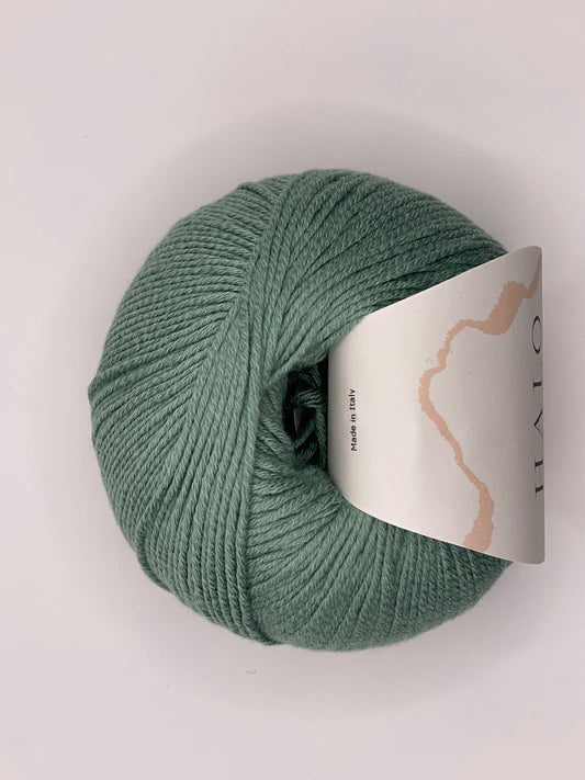 50% Bomuld og 50% soja garn - sage