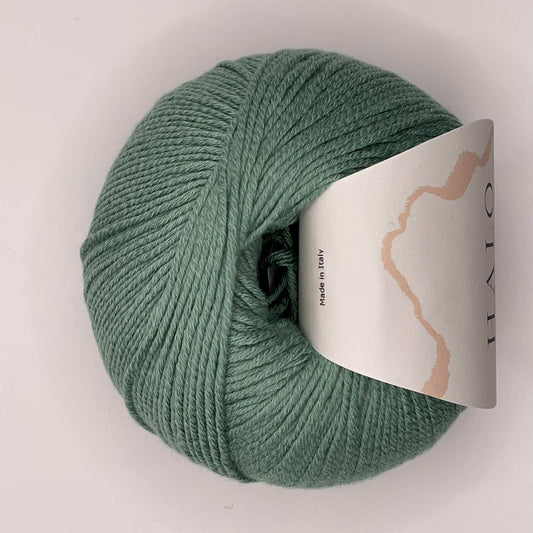 50% Bomuld og 50% soja garn - sage