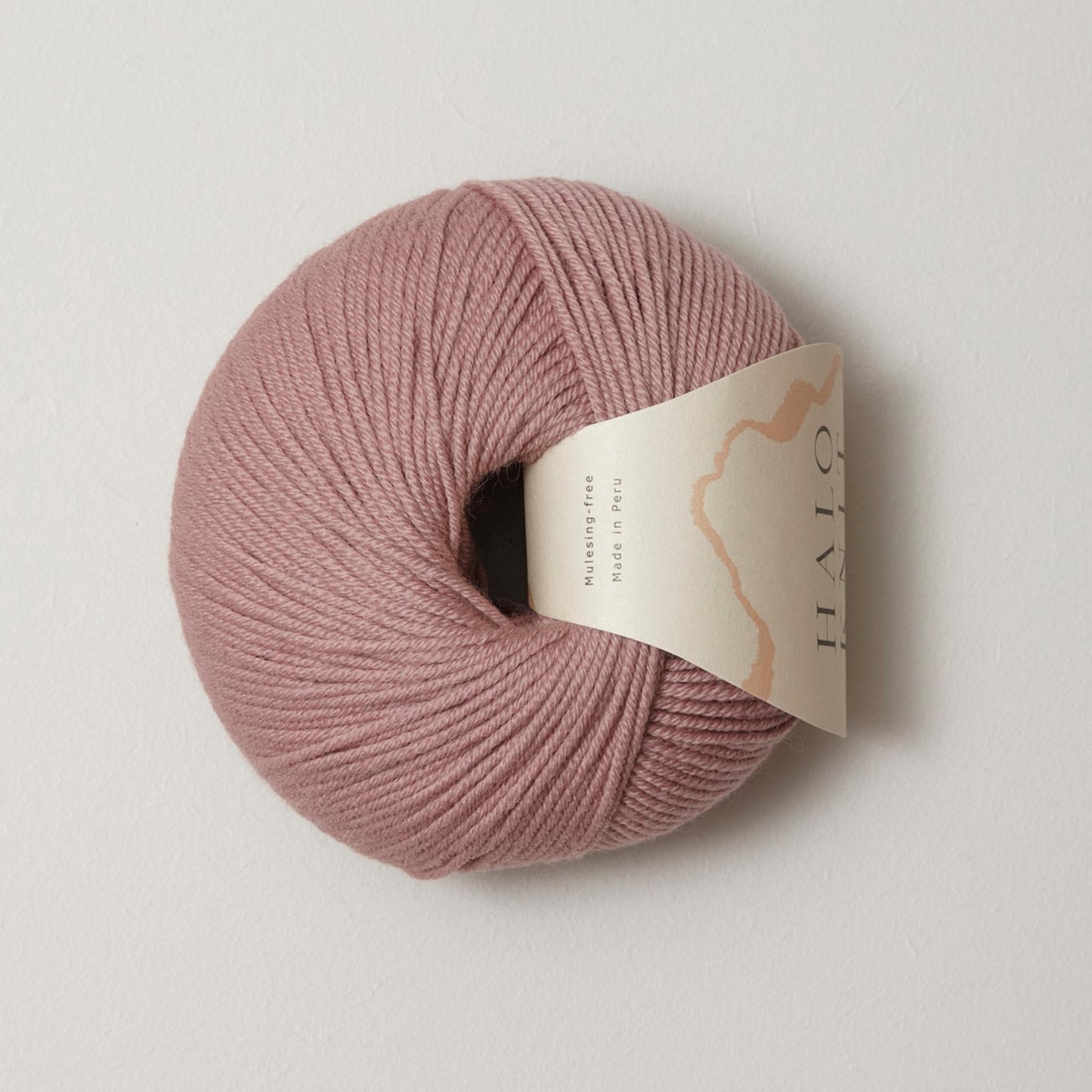 Merino Rosy → "100% Merino uldgarn i farven Rosy fra HALO KNIT – mulesing fri"