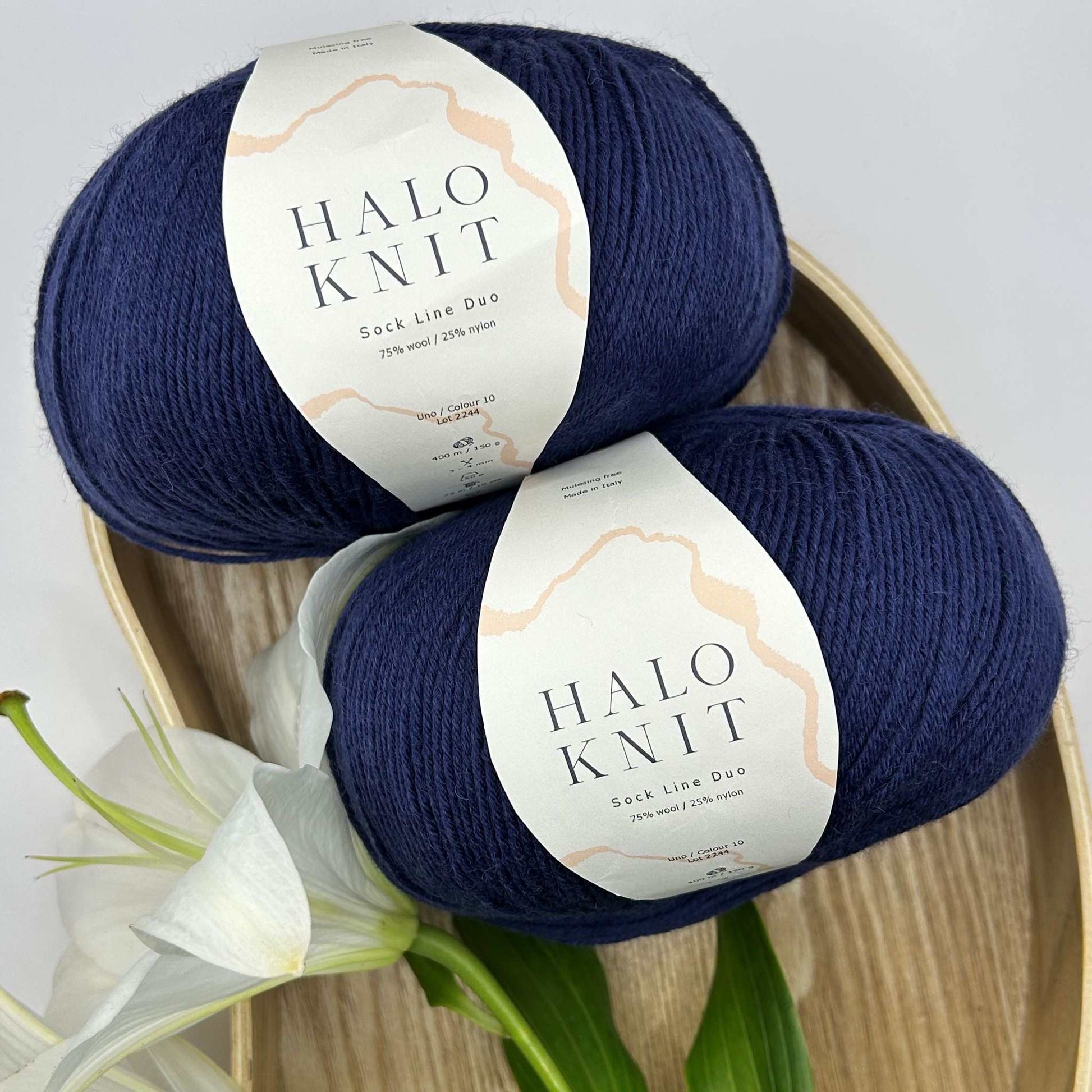 Halo Knit Duo strømpegarn blå