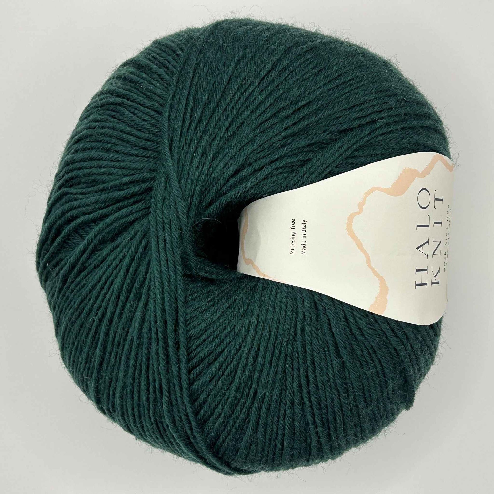 Halo Knit duo strømpegarn mørke grøn