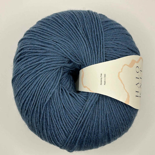 Halo Knit duo strømpegarn støvet blå