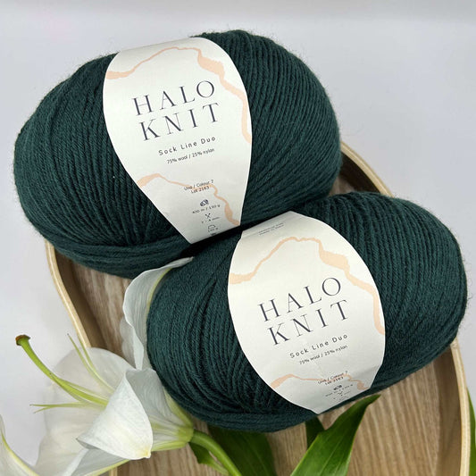 Halo Knit duo strømpegarn grøn