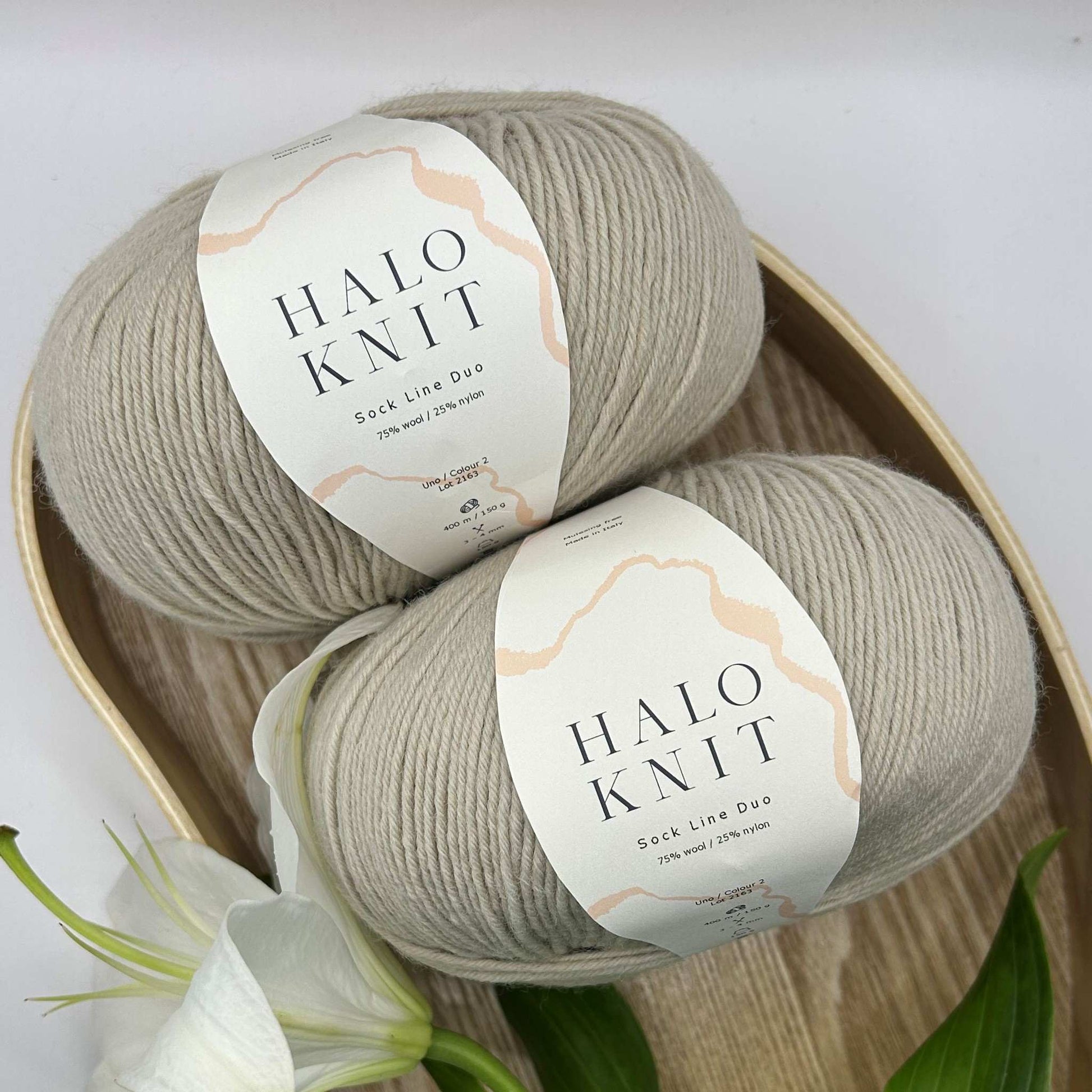 Halo Knit duo strømpegarn sandfarvet